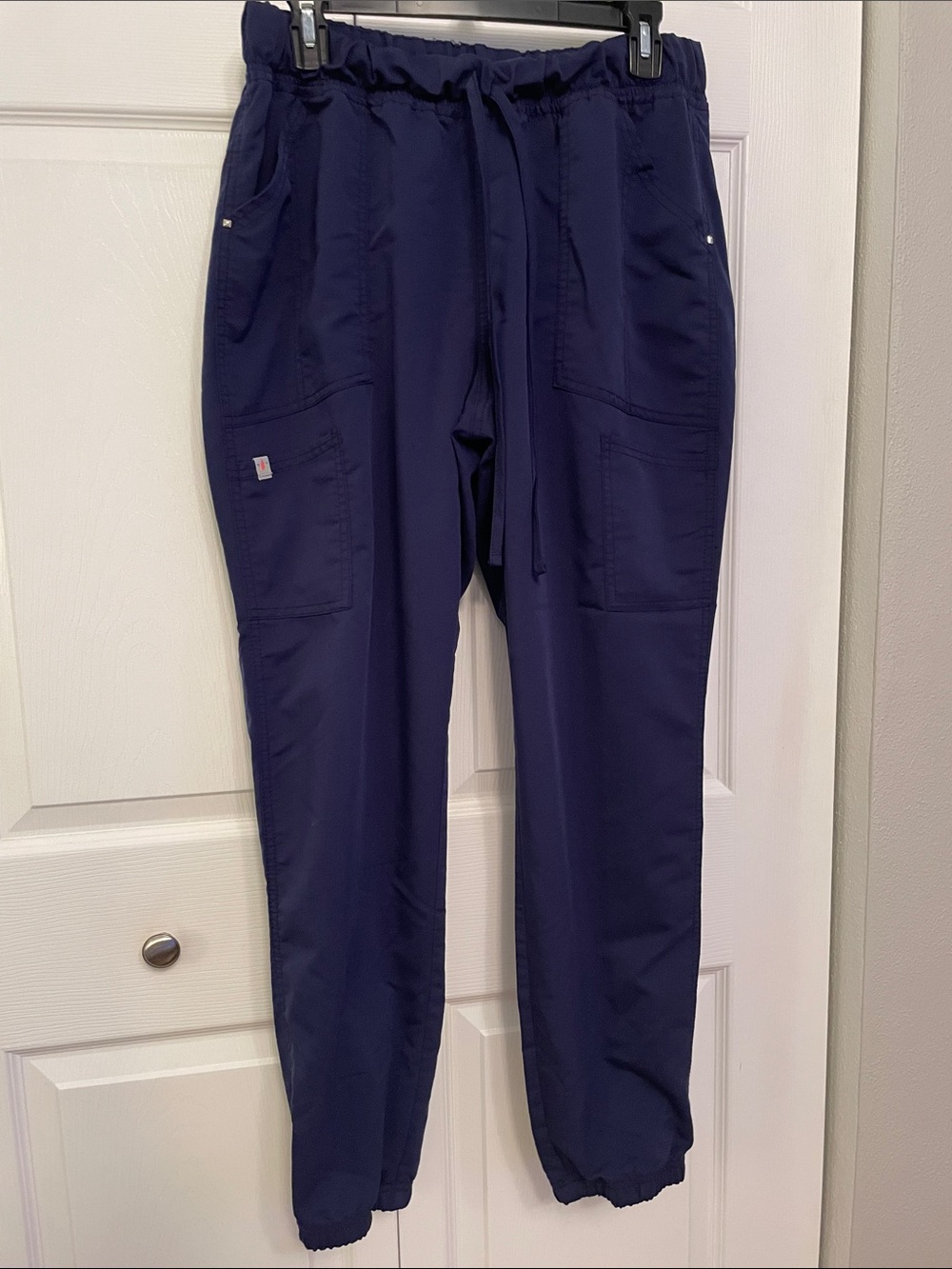 SCRUBSTAR Large Roomy Blue Jogger Scrub Pants Drawstring Waist Like New